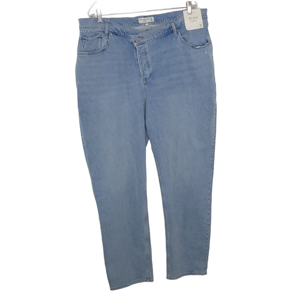 Abercrombie & Fitch Denim - NEW Abercrombie & Fitch Curve Love The Dad High Rise Jeans Button Fly Women 18L